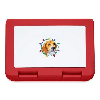 Beagle Christmas - Lunchbox - red - Front