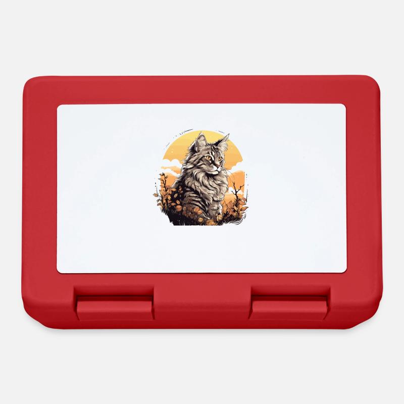 Maine coon - Boîte à goûter - rouge