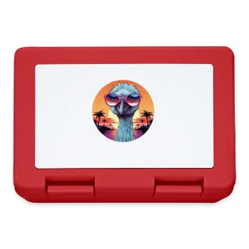 Cool emu on the beach with sunglasses – Sunset - Lunchbox - red - Front