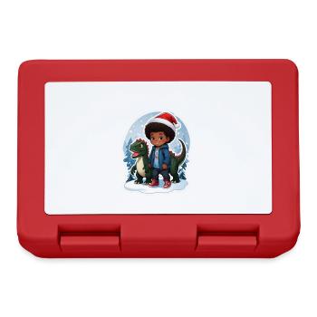 Dino Christmas Gift Idea Child and Toddler - Lunchbox - red - Front
