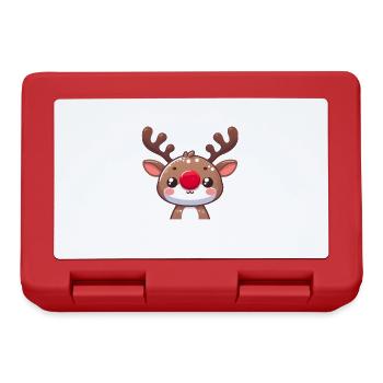 Comic Reindeer with Giant Glowing Nose - Lunchbox - red - Front