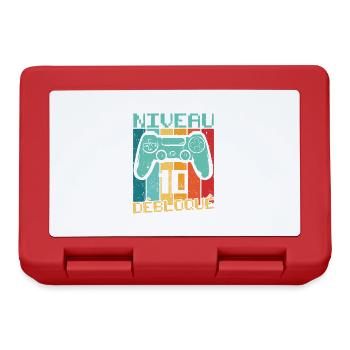 Niveau 10 débloqué Cadeau 10 ans Anniversaire - Boîte à goûter - rouge - Devant