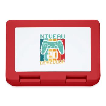Niveau 20 débloqué Cadeau 20 ans Anniversaire - Boîte à goûter - rouge - Devant