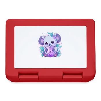 Kawaii Koala trinkt Boba Bubble Tea Chibi - Brotdose - Rot - Vorne