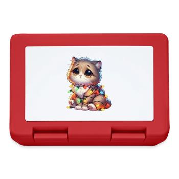 Cute Christmas Cat - Funny - Lunchbox - red - Front