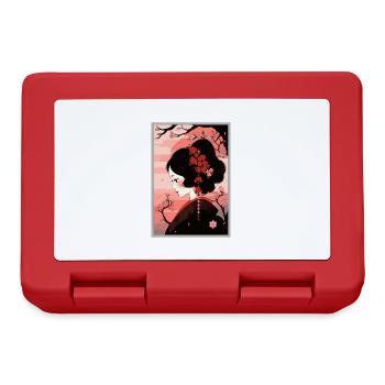 Vintage Japanese Aesthetic Otaku Anime Girl - Lunchbox - red - Front