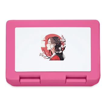 Vintage Japanese Aesthetic Otaku Anime Girl - Lunchbox - pink - Front