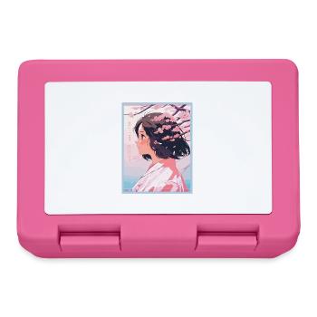 Vintage Japanese Aesthetic Otaku Anime Girl - Lunchbox - pink - Front