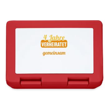 Wir haben viel gemeinsam 4.Hochzeitstag - Brotdose - Rot - Vorne