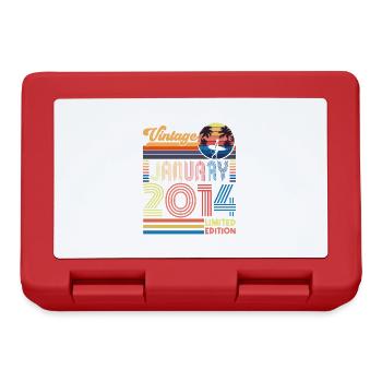 Anniversaire janvier 2014. Cadeau Janvier 2014. - Boîte à goûter - rouge - Devant