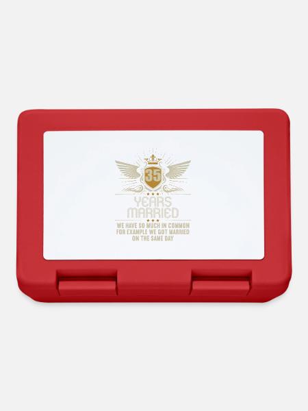 We hebben veel gemeen 35-jarig huwelijksjubileum - Broodtrommel - rood