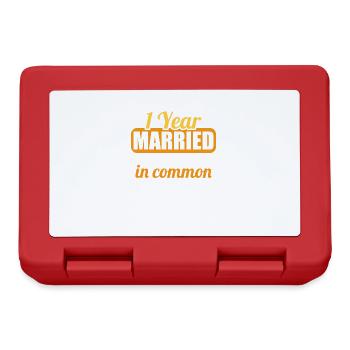 Nous avons beaucoup de choses en commun 1er anniversaire de mariage - Boîte à goûter - rouge - Devant