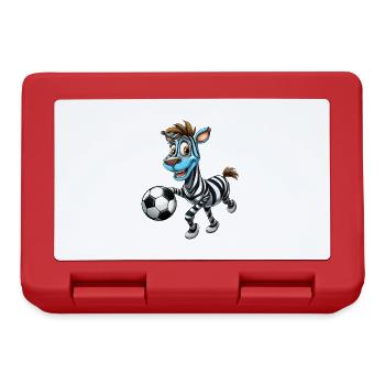Zebra Footballer - L’élégance sur le terrain de football. - Boîte à goûter - rouge - Devant