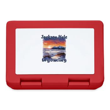 Jackson Hole Wyoming Ski Resort Ski Vacation - Lunchbox - red - Front