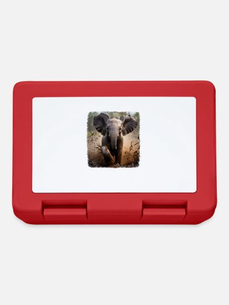 Elefanten realistic Elefant - Brotdose - Rot