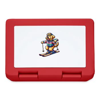 Dog Golden Retriever Skiing Skier - Lunchbox - red - Front