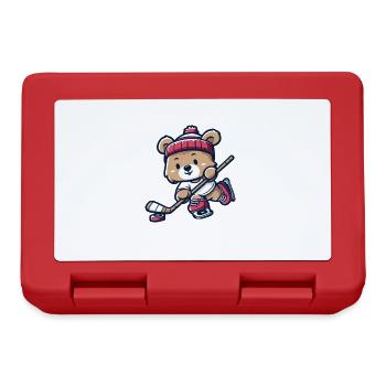 Bear Hockey Ice Hockey Ice Hockey Player - Lunchbox - red - Front