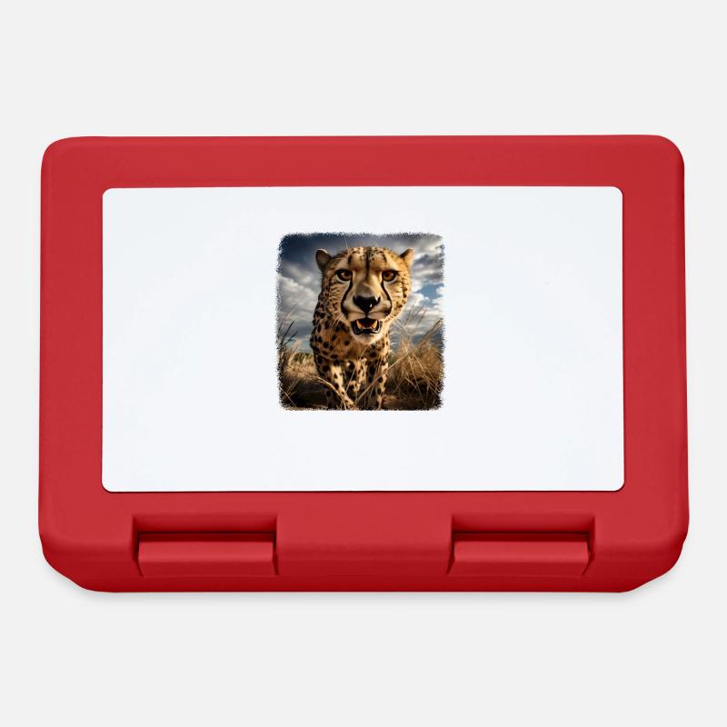 Geparde realistic Gepard - Brotdose - Rot