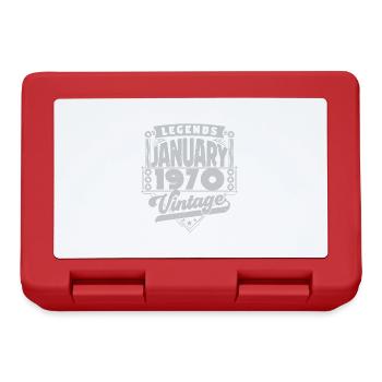 Jahrgang Geburtstag Januar 1970, Januar 1970. - Brotdose - Rot - Vorne