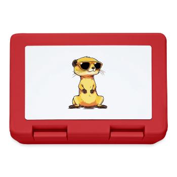 Erdmännchen Mit Sonnenbrille Meerkat - Brotdose - Rot - Vorne