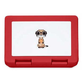 Nerdmännchen Junge Jungen Erdmännchen Nerdy Nerd - Brotdose - Rot - Vorne