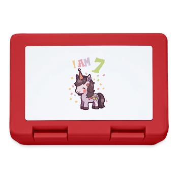 J'ai 7 ans Chevaux Cheval 7ème anniversaire - Boîte à goûter - rouge - Devant