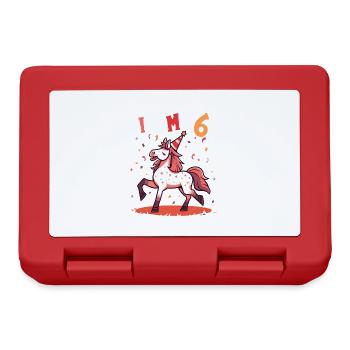J'ai 6 ans Chevaux Cheval 6ème anniversaire - Boîte à goûter - rouge - Devant