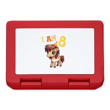 I'm 8 years old Horses Horse 8th birthday - Lunchbox - red - Front