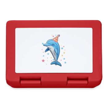 I'm 8 years old Dolphins Dolphin 8th Birthday - Lunchbox - red - Front