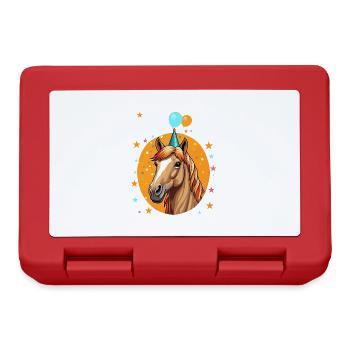 I Am 2 Years Old Horses Horse 2nd Birthday - Lunchbox - red - Front