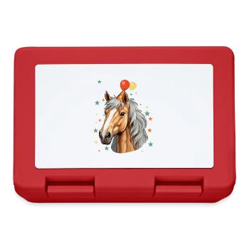 I'm 8 Years Old Horses Horse 8th Birthday - Lunchbox - red - Front