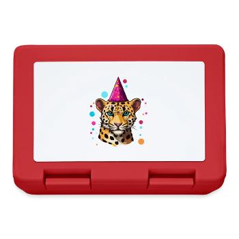 Ich bin 7 Jahre alt Leoparde Leopard 7. Geburtstag - Brotdose - Rot - Vorne