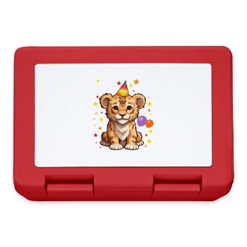I'm 2 Years Old Lion Leo 2nd Birthday - Lunchbox - red - Front