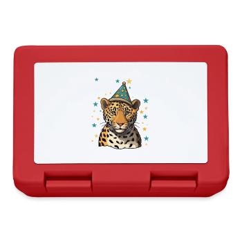 J’ai 3 ans Léopard Léopard 3ème anniversaire - Boîte à goûter - rouge - Devant