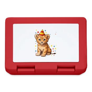 I'm 4 Years Old Lion Leo 4th Birthday - Lunchbox - red - Front