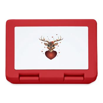Coeur Comic Cerf Saint Valentin cadeau sauvage - Boîte à goûter - rouge - Devant
