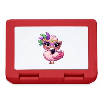 Mardi Gras Comic Flamingo - Boîte à goûter - rouge - Devant