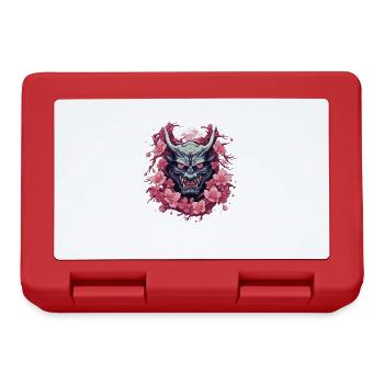 Japanese Hannya Demon Samurai Warrior Oni Mask - Lunchbox - red - Front