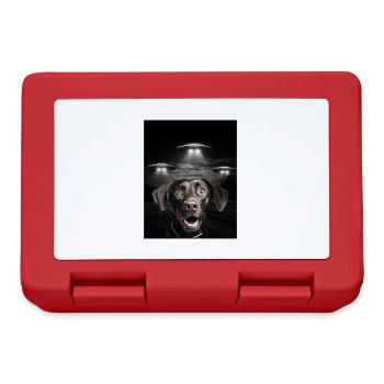 Lustiges Hunde Selfie Vor UFOs Hund UFO - Brotdose - Rot - Vorne