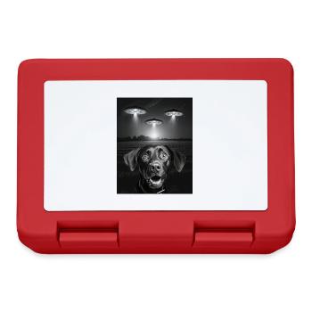 Drôle de chien Selfie devant les OVNI Chien OVNI - Boîte à goûter - rouge - Devant