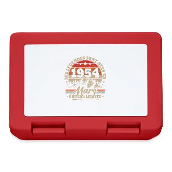 Vintage-Geburtstagsgeschenk Geboren im März 1954 - Brotdose - Rot - Vorne