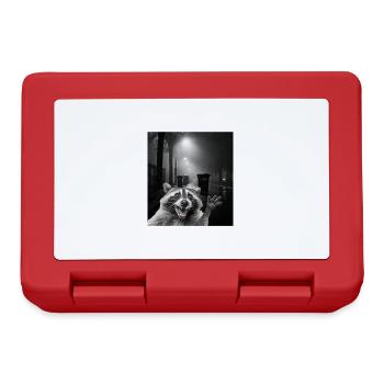 Lets eat Trash and get hit by a Car Raccoon - Lunchbox - red - Front