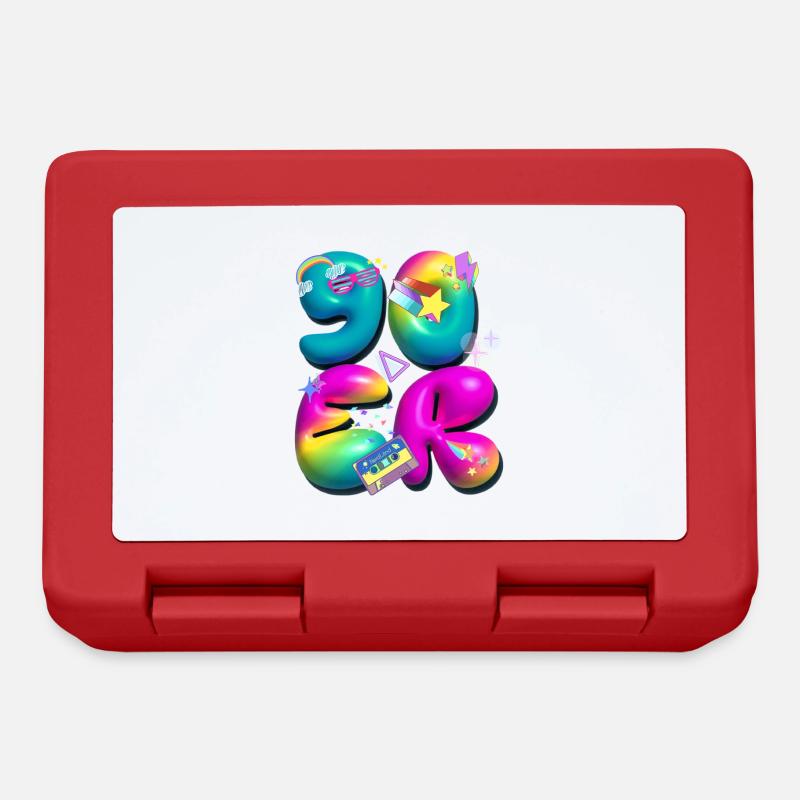 90er,retro,ballons,3d,90 er Jahre,bunt - Brotdose - Rot