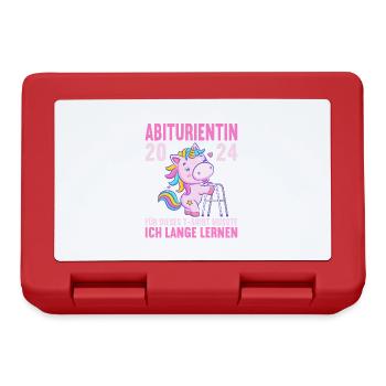 Abitur Junge Mädchen Abi Abitur 2024 - Brotdose - Rot - Vorne