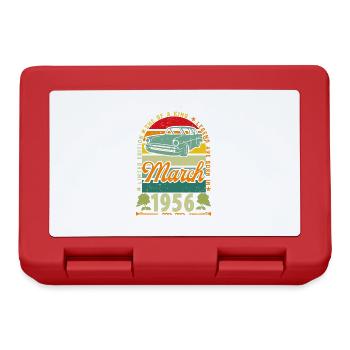 March 1956, March 1956, March 1956. - Lunchbox - red - Front