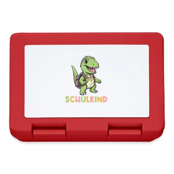 Einschulung Dinosaurier Dino TRex Schulkind 2024 - Brotdose - Rot - Vorne