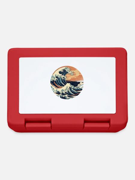 Große Welle The Great Wave Kanagawa - Brotdose - Rot