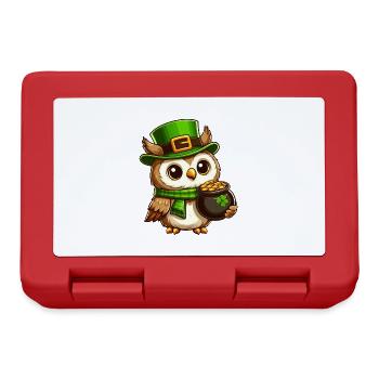 Goldene Eule St. Patricks Day - Brotdose - Rot - Vorne