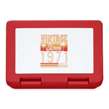1971. Vintage Born in 1971 Birthday - Lunchbox - red - Front