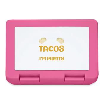 Taco Lover Food Quote Taco - Lunchbox - pink - Front